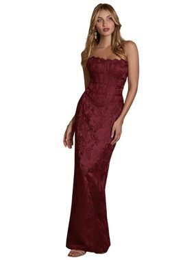 Azazie Atelier Koryn Burgundy Raspberry Two Piece Dress Size 22 NEW